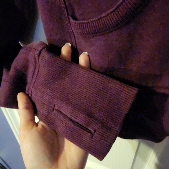 Lululemon Burgundy Scuba Hoodie w/ Lime accent - Picture 4 of 5